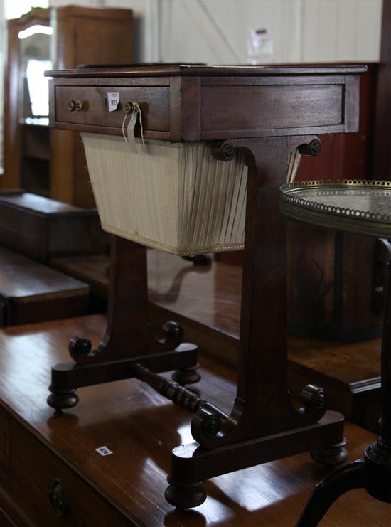 An early Victorian mahogany work table